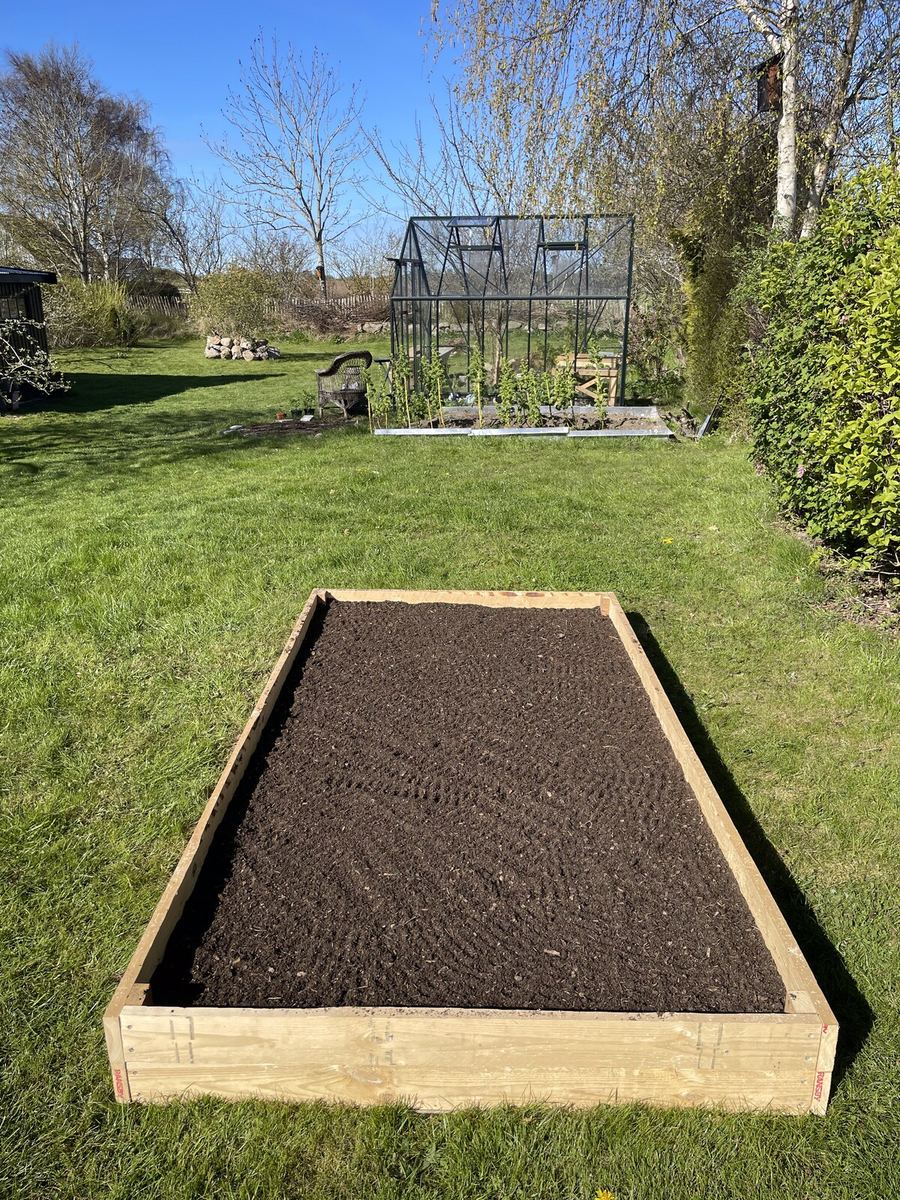 Mit eget bed i 25 cm — ved drivhuset